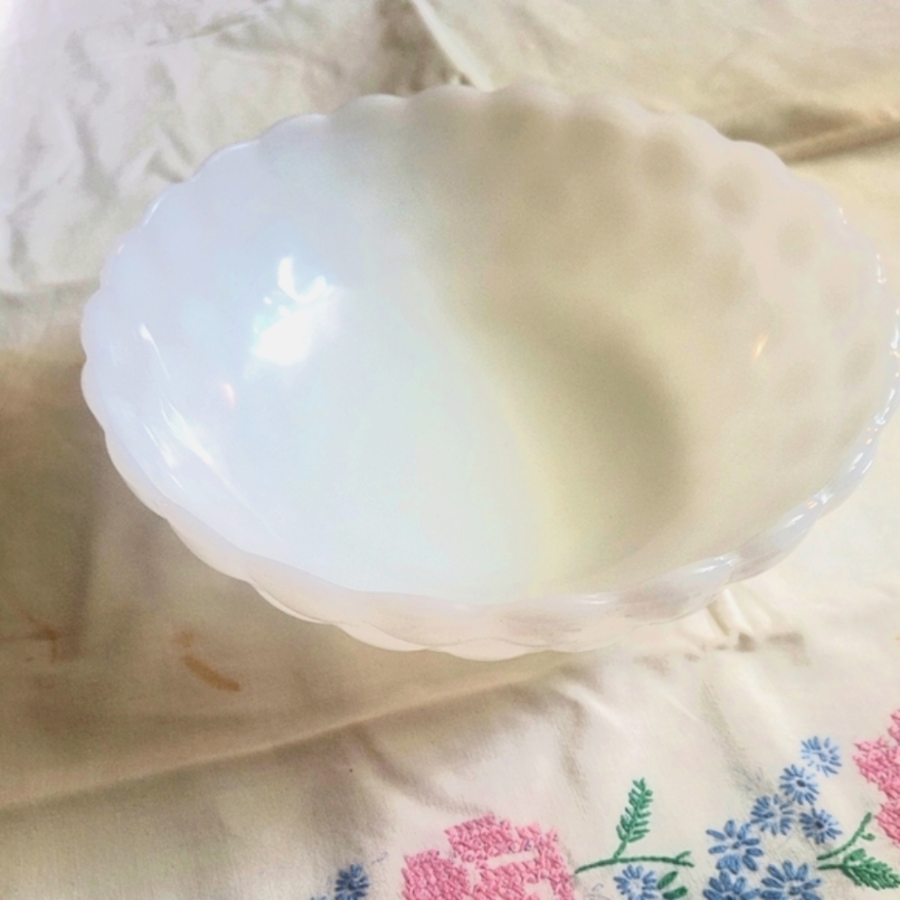 Vintage Fire King Milk Glass Bubble Bowl